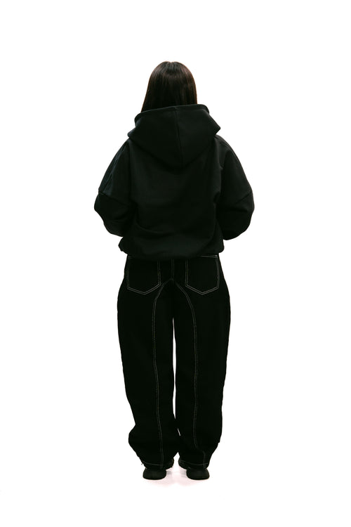 Zip Up Hoodie Black HEAVYWEIGHT