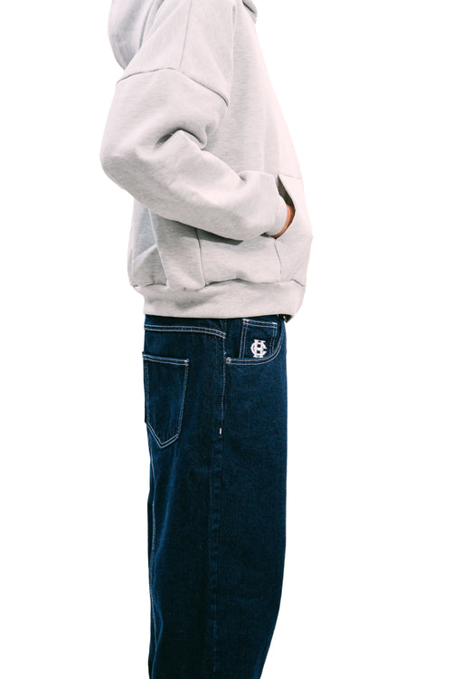 Zip Up Hoodie Melange Grey HEAVYWEIGHT