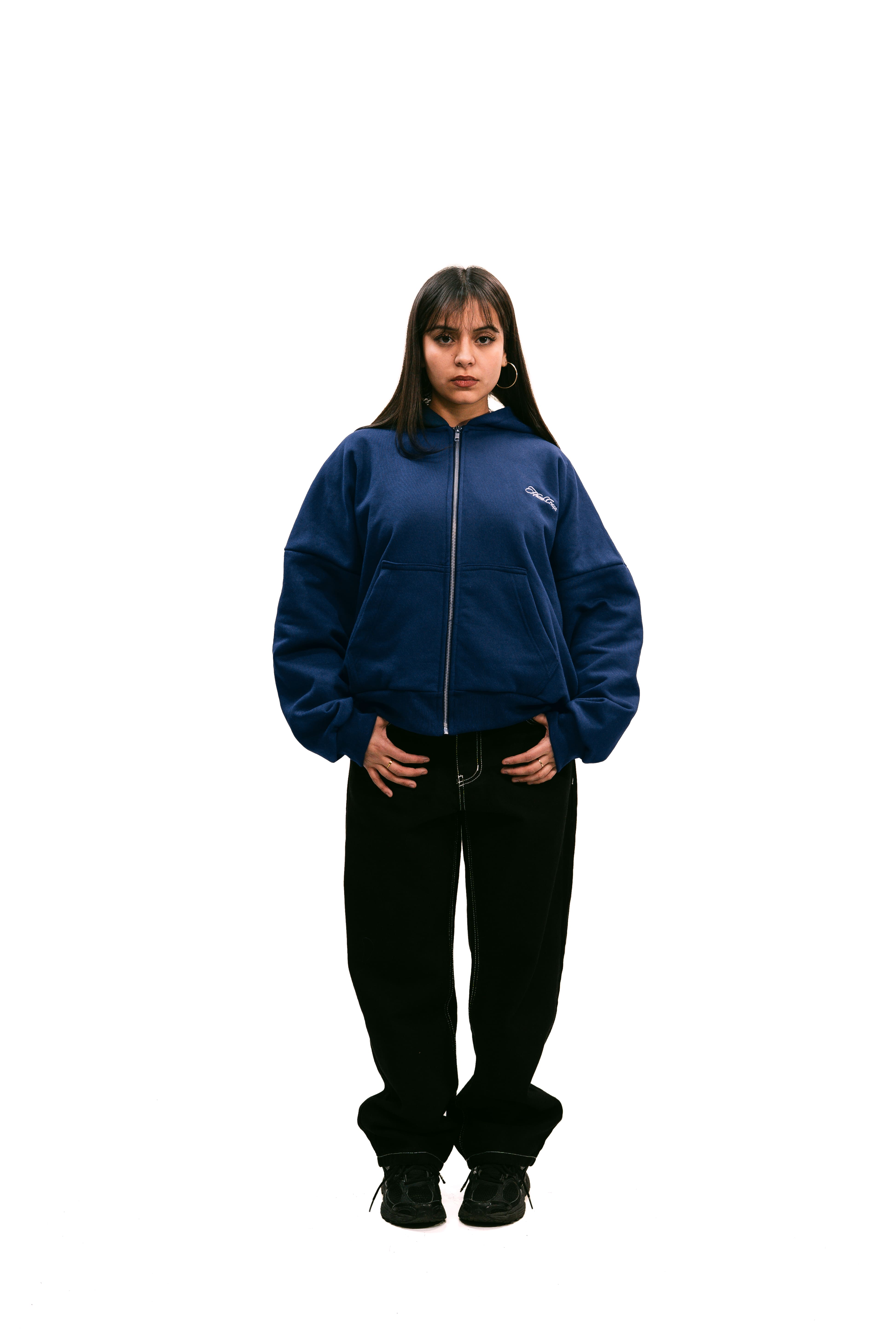 Zip Up Hoodie Navy Blue HEAVYWEIGHT