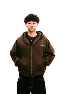 Zip Up Hoodie Chocolate