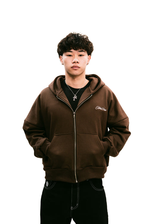 Zip Up Hoodie Chocolate