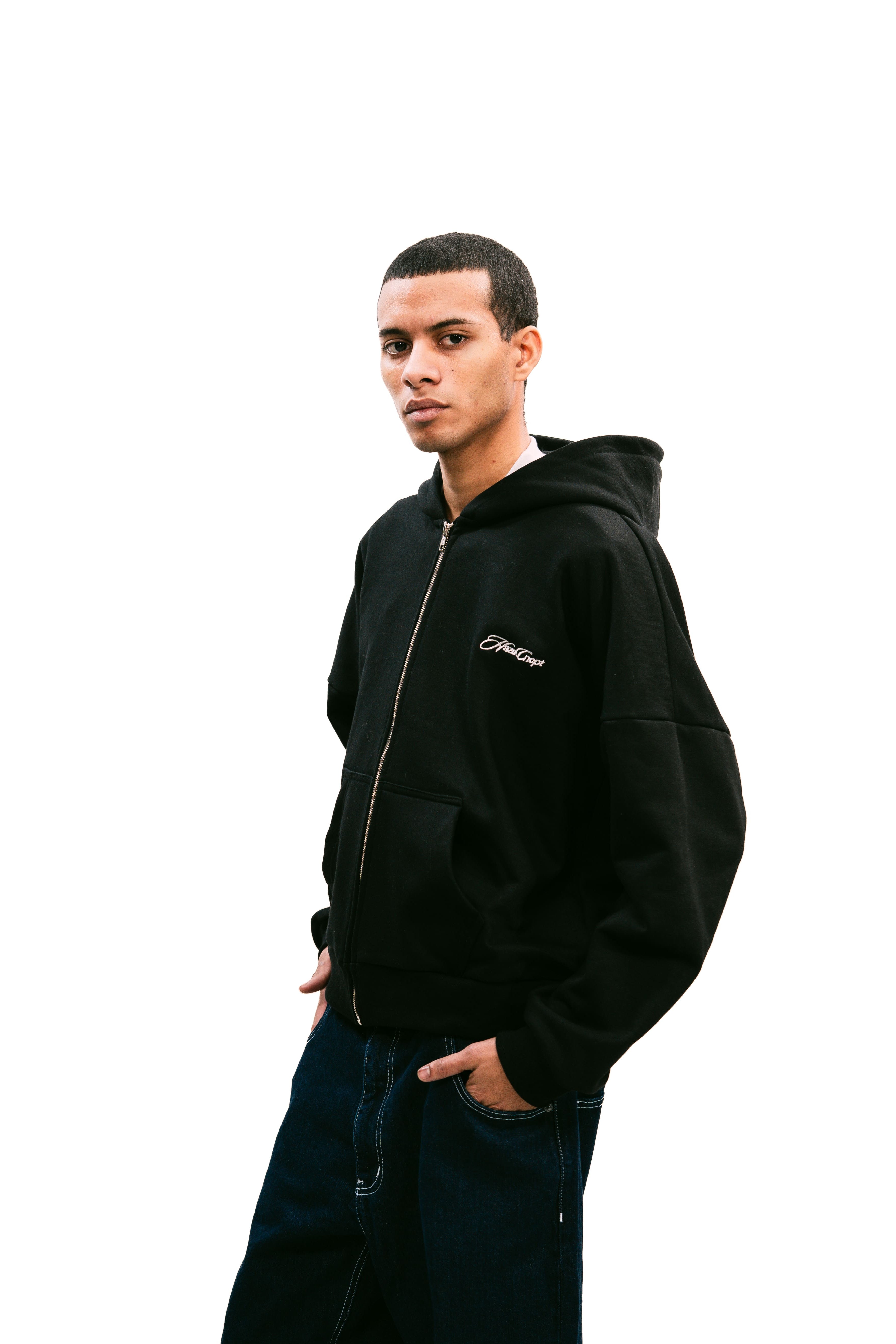 Zip Up Hoodie Black HEAVYWEIGHT