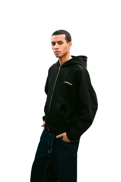 Zip Up Hoodie Black HEAVYWEIGHT