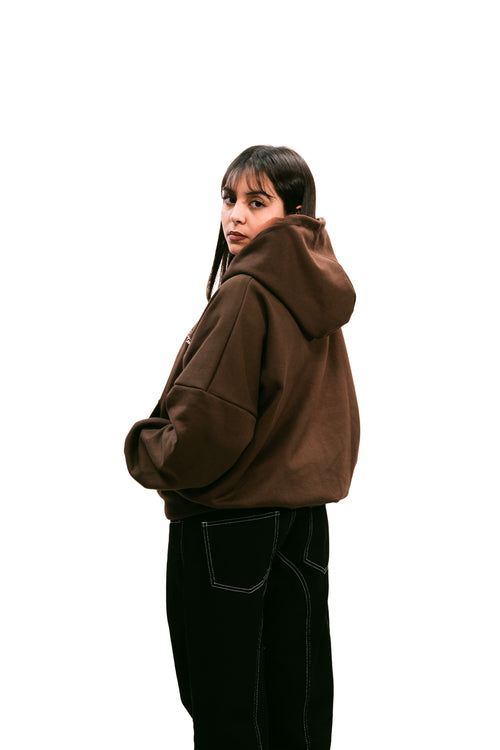 Zip Up Hoodie Chocolate