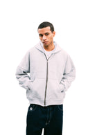 Zip Up "Logo" Melange Grey HEAVYWEIGHT