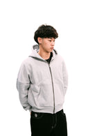 Zip Up "Logo" Melange Grey HEAVYWEIGHT