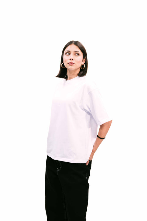 White Daily Boxy Tee