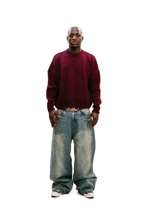 "Everyday" Knit Sweater Burgundy