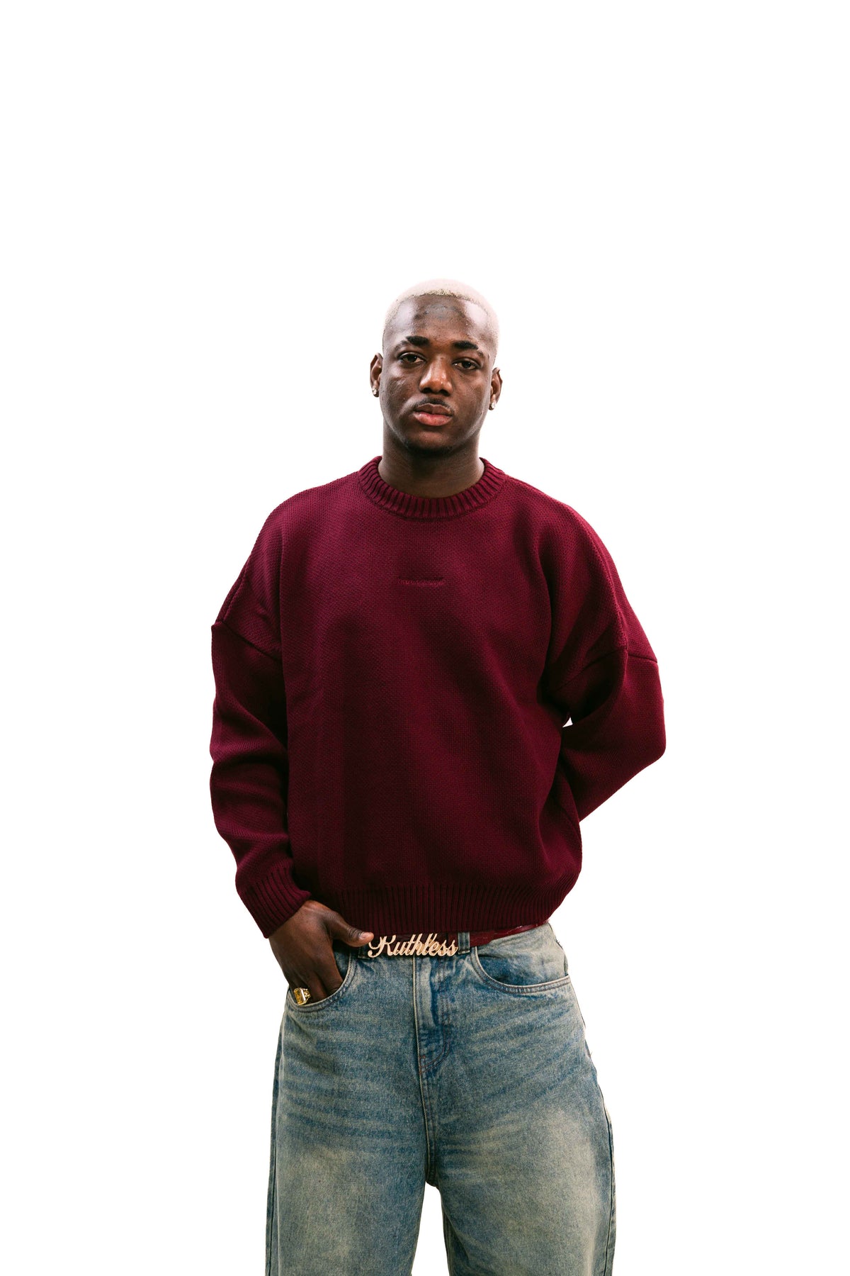 "Everyday" Knit Sweater Burgundy