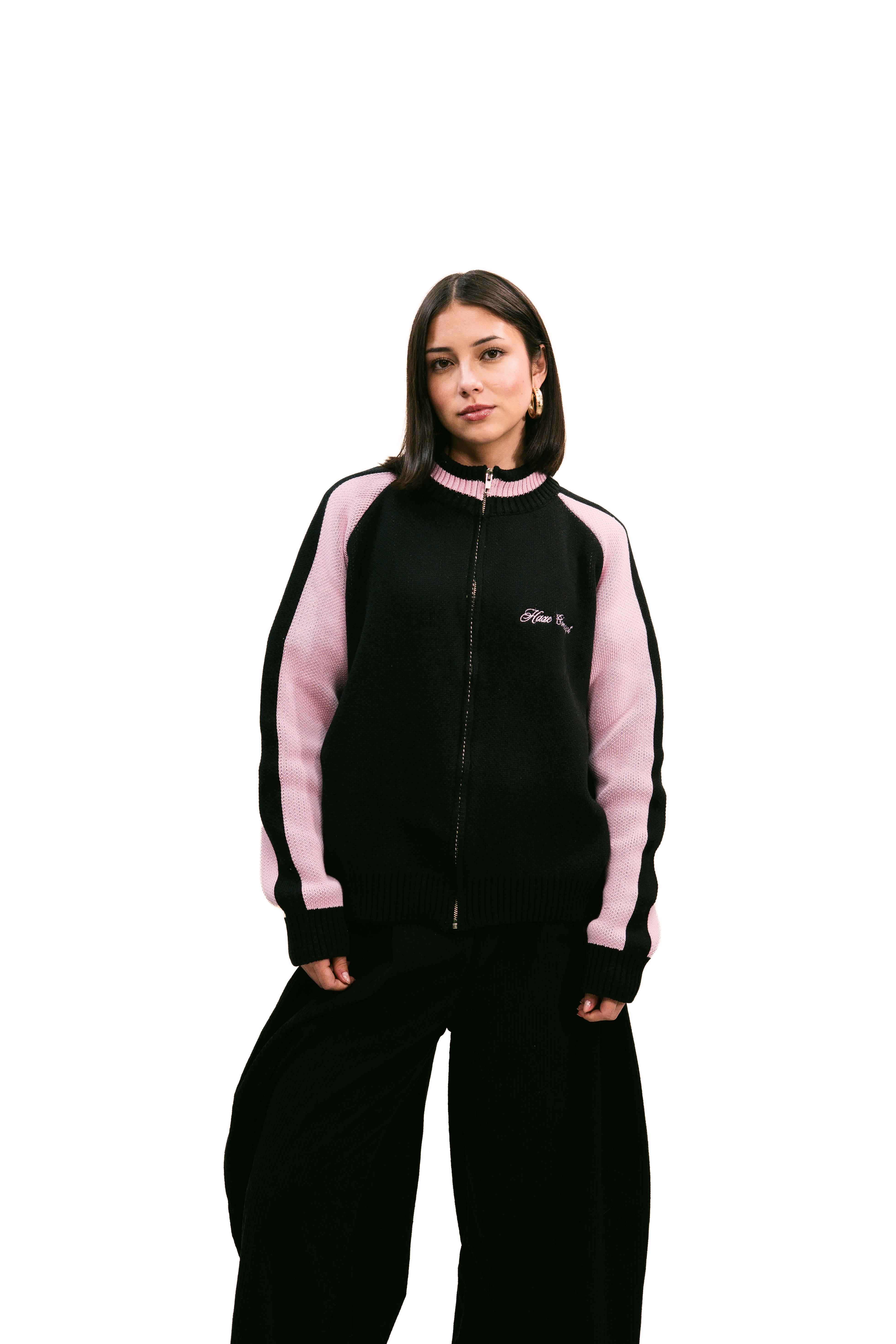 "Clubhouse" Zipper Knit Black