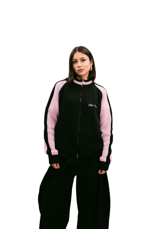 "Clubhouse" Zipper Knit Black