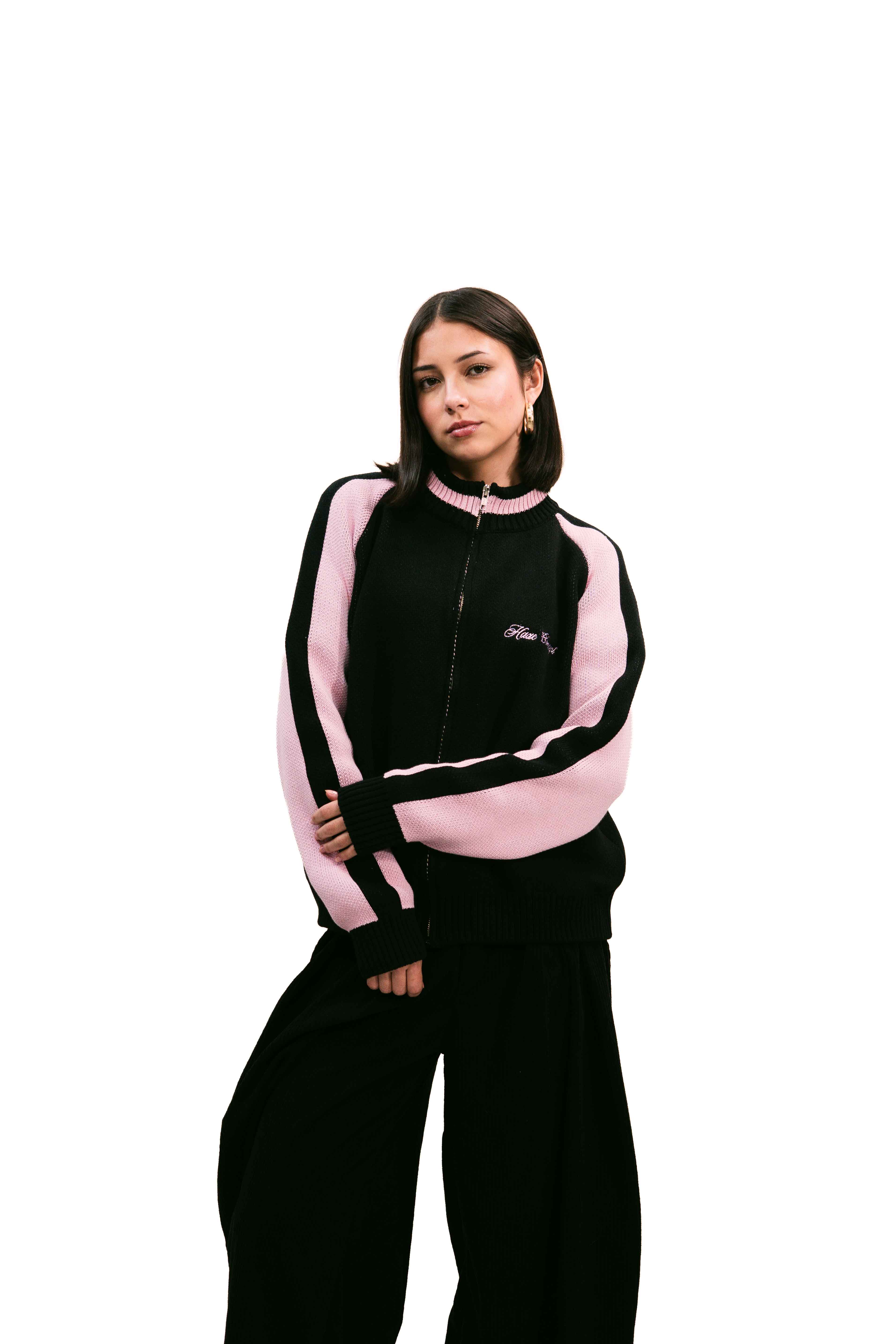 "Clubhouse" Zipper Knit Black