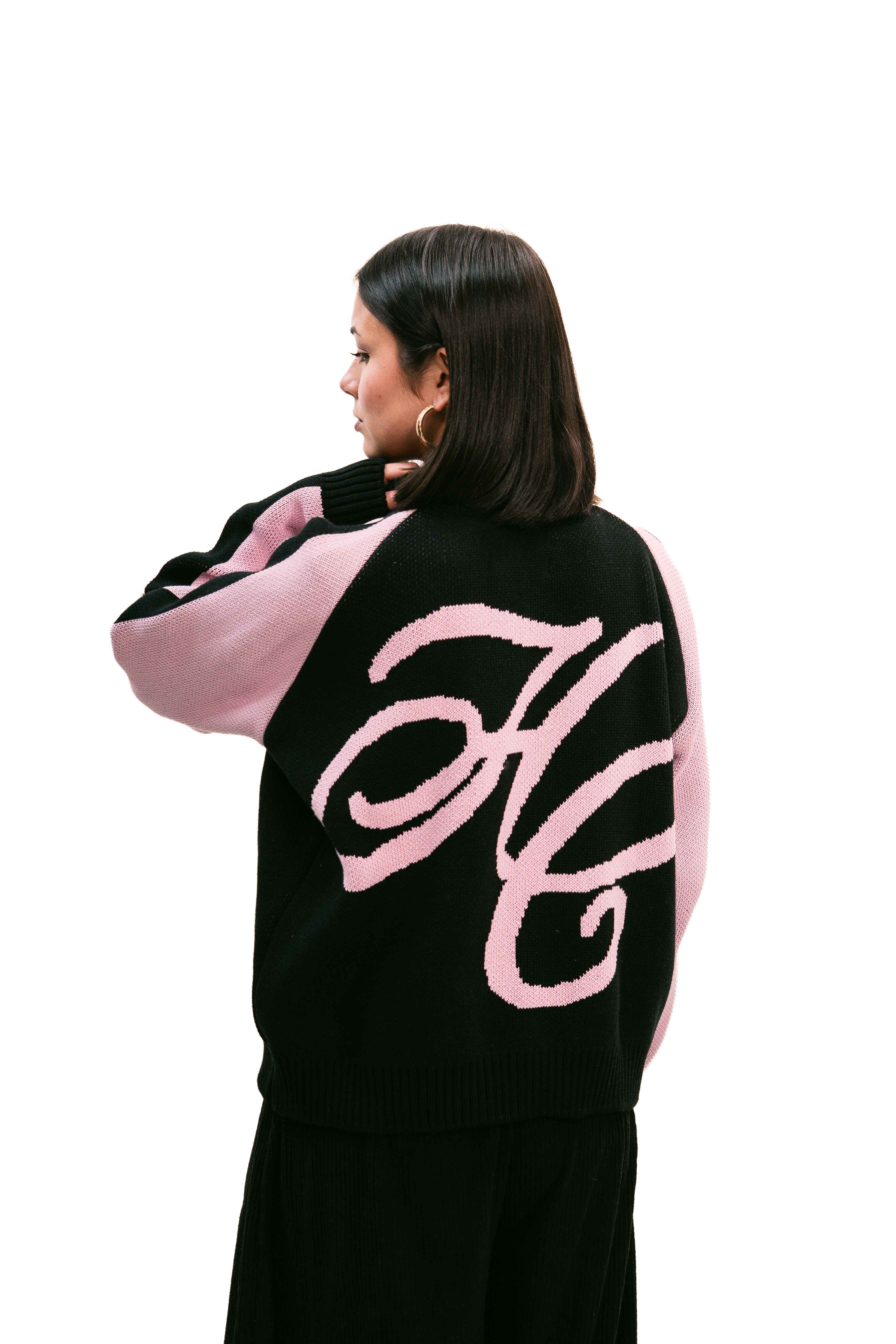 "Clubhouse" Zipper Knit Black