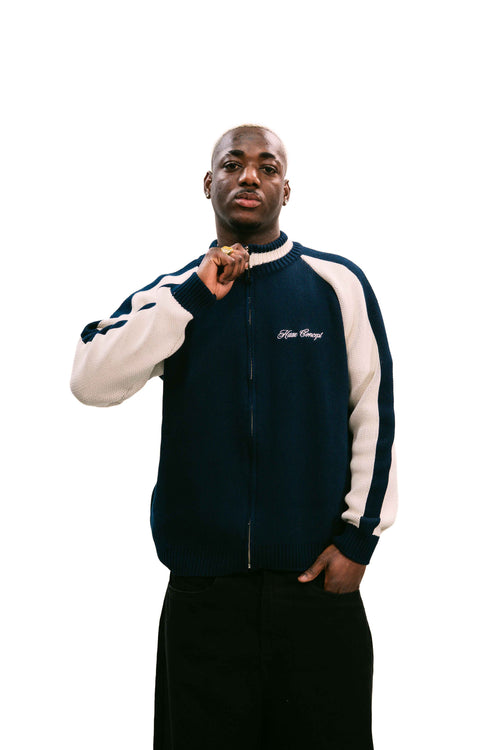 "Clubhouse" Zipper Knit Navy