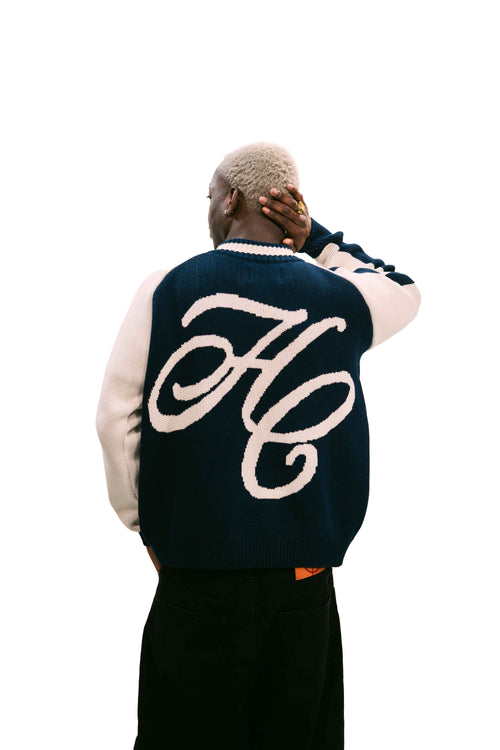 "Clubhouse" Zipper Knit Navy