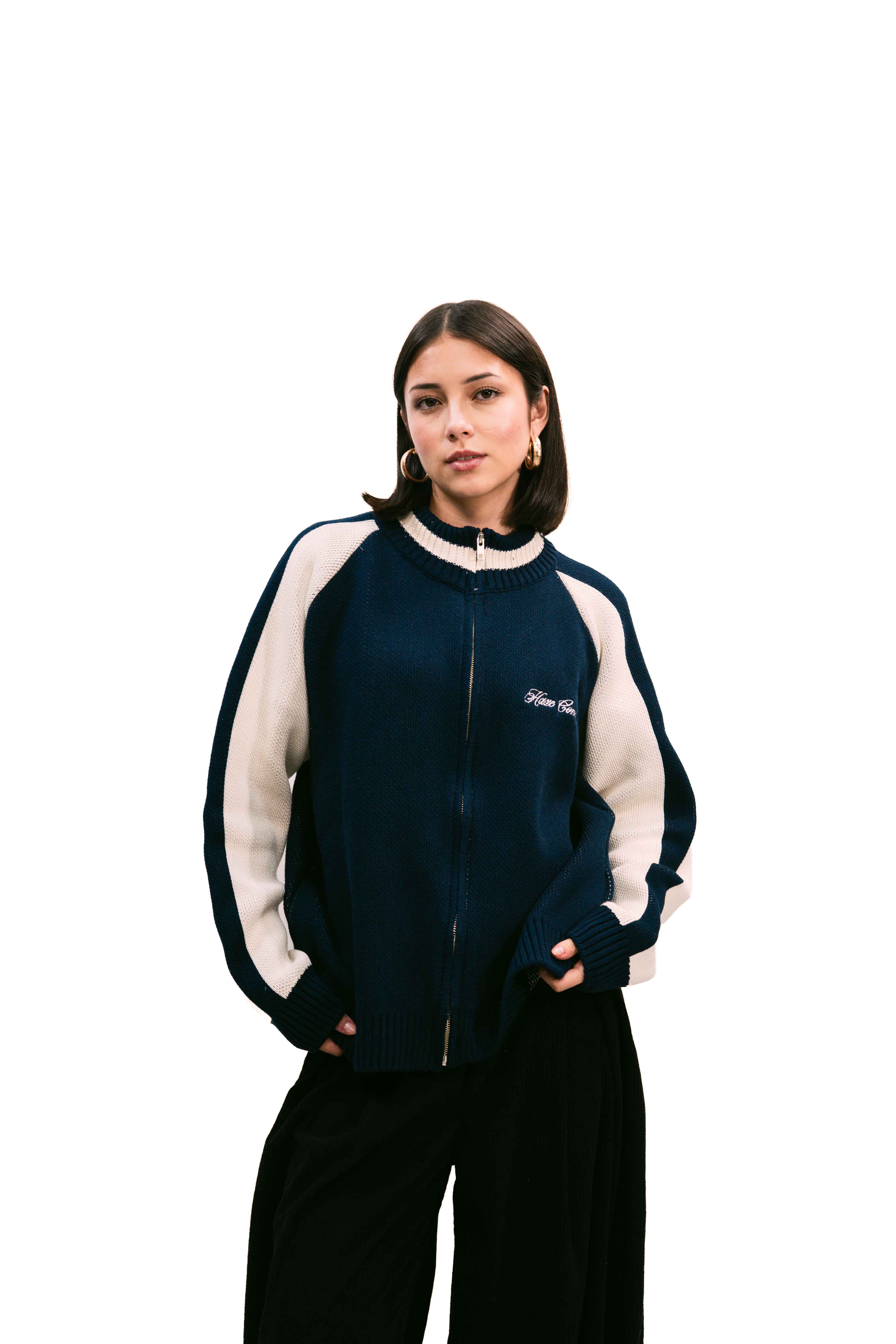 "Clubhouse" Zipper Knit Navy
