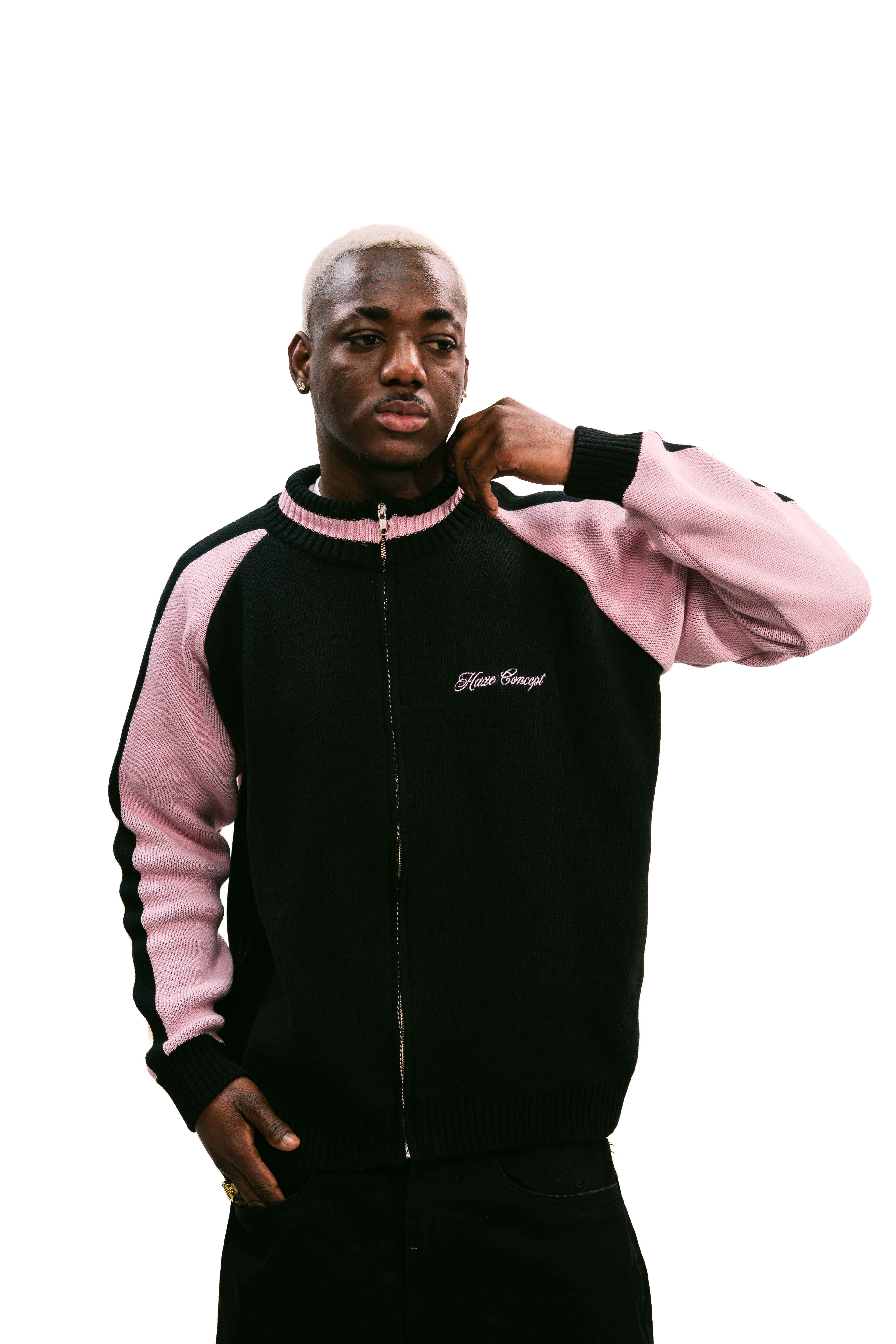 "Clubhouse" Zipper Knit Black