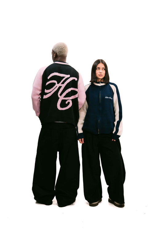 "Clubhouse" Zipper Knit Black
