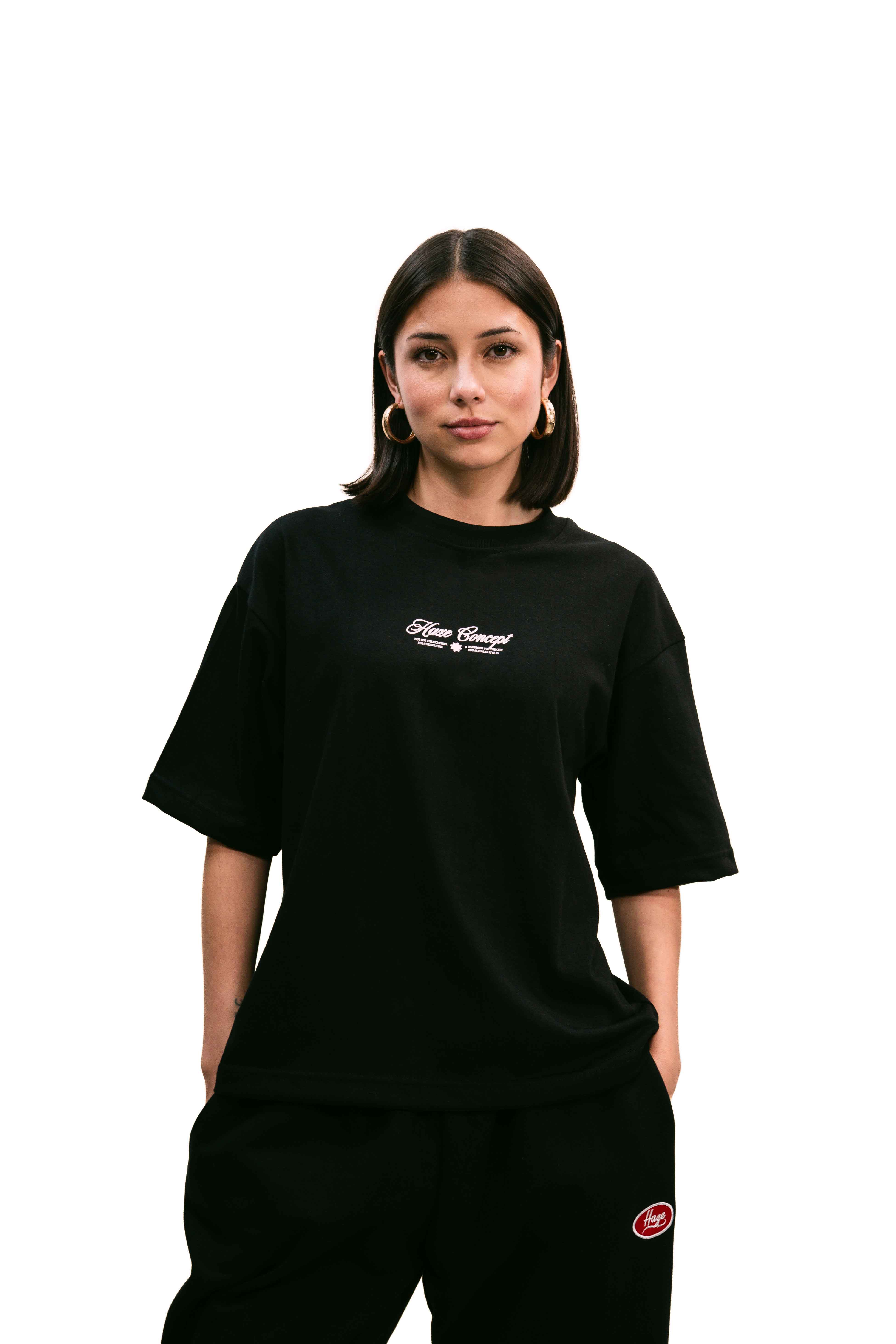 "Archives" Black Boxy Fit Tee