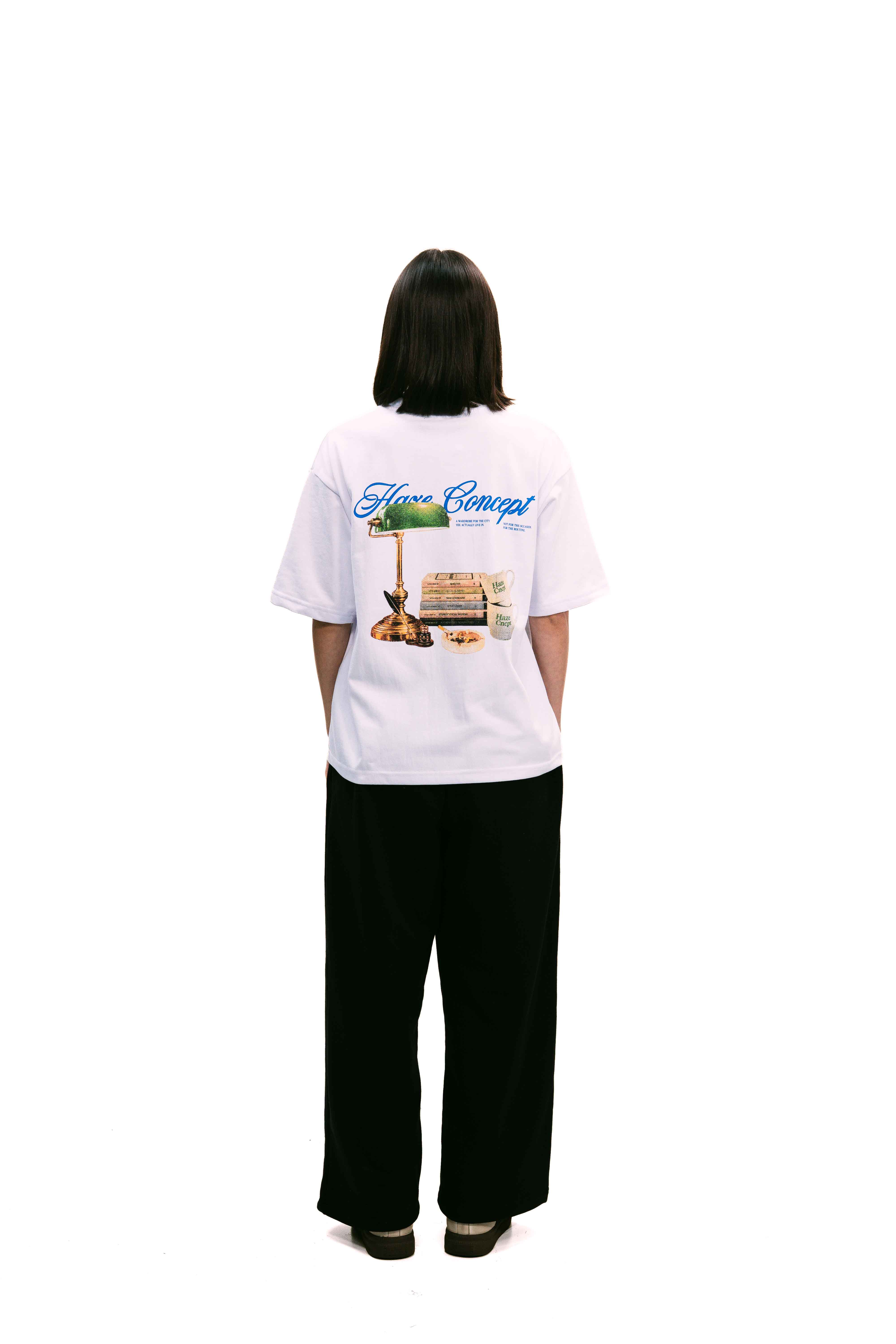"Archives" White Boxy Fit Tee