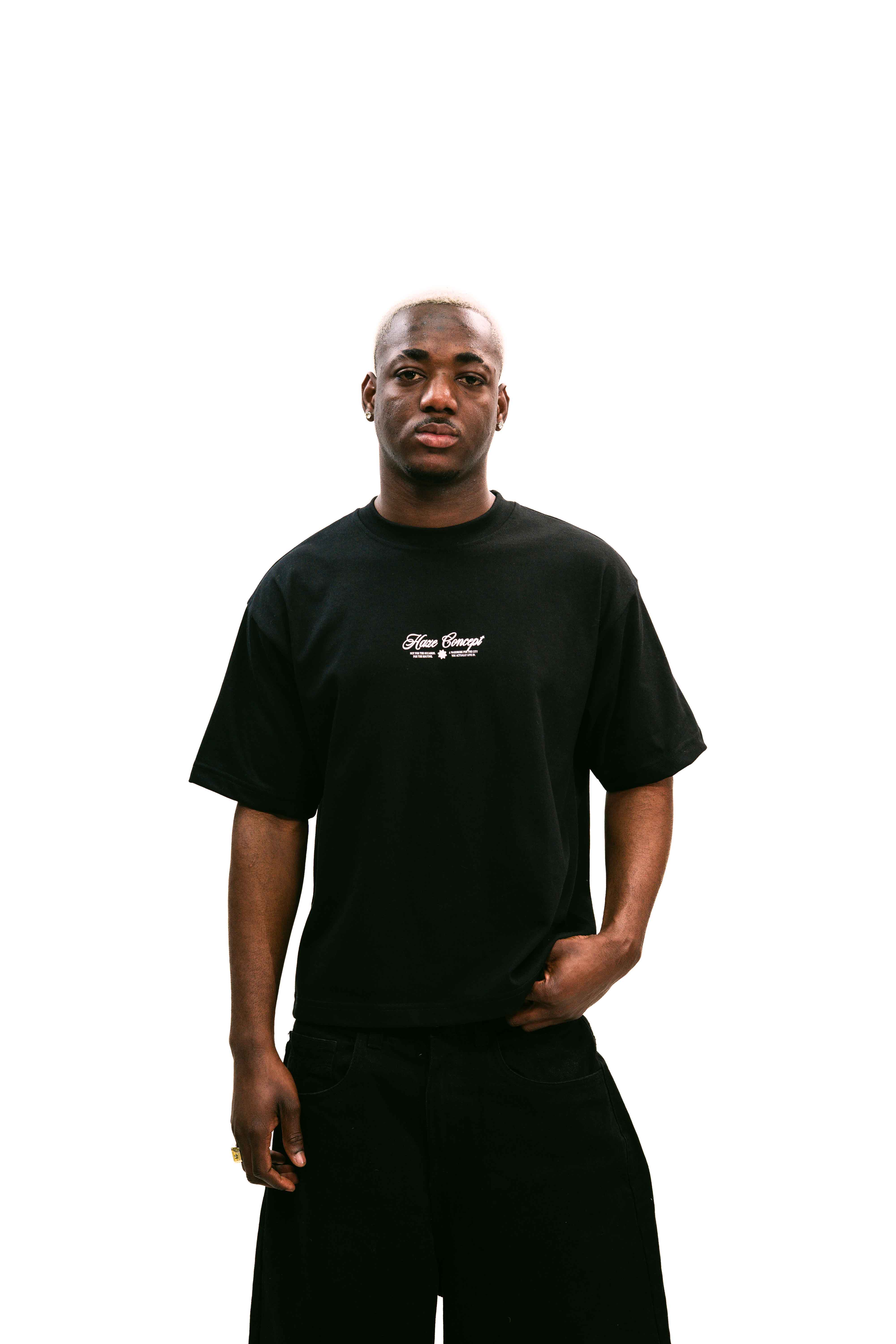 "Archives" Black Boxy Fit Tee