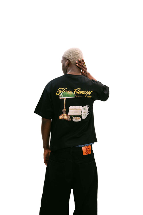 "Archives" Black Boxy Fit Tee