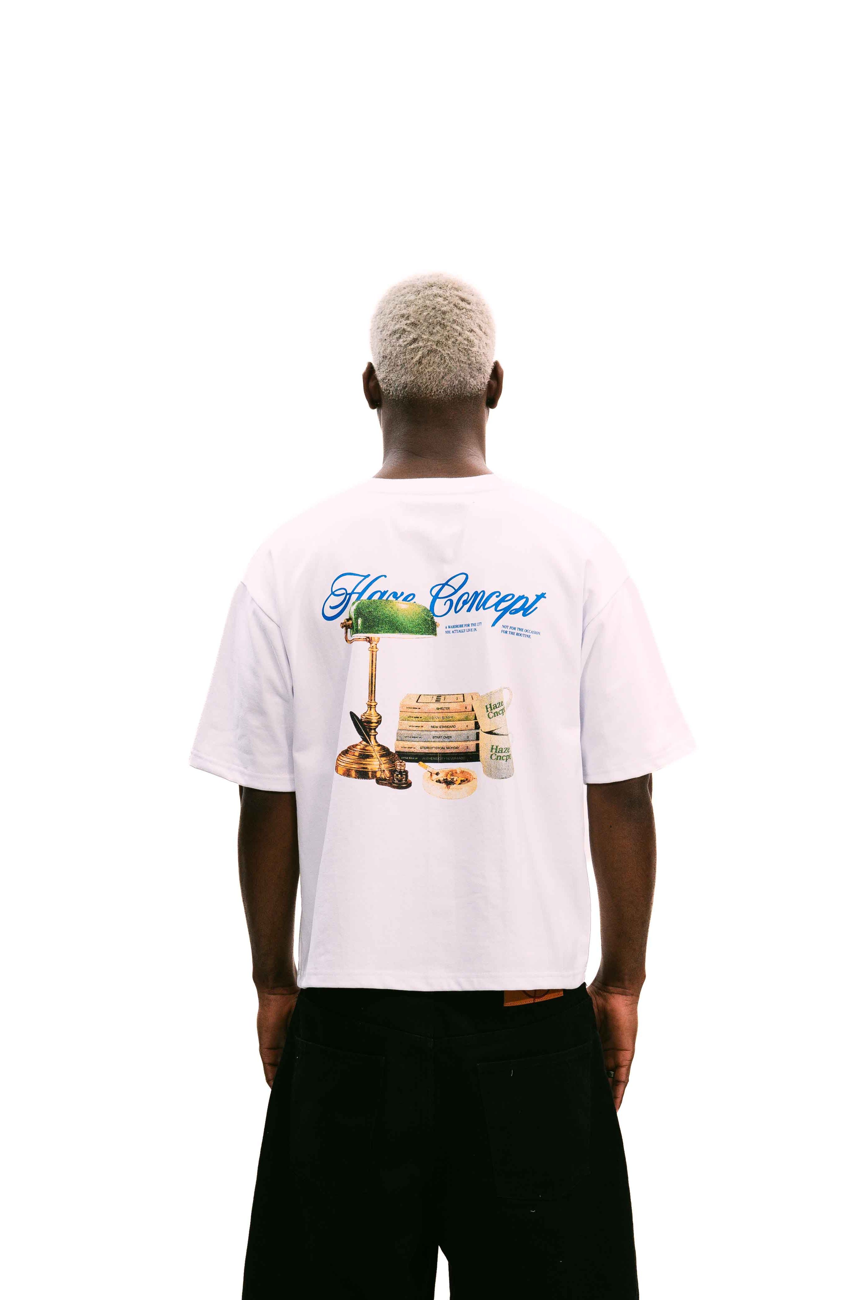 "Archives" White Boxy Fit Tee