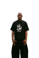 "Bohemian" Black Boxy Fit Tee