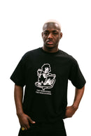 "Bohemian" Black Boxy Fit Tee
