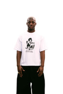 "Bohemian" White Boxy Fit Tee