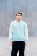 "Clubhouse" Zipper Knit Baby Blue
