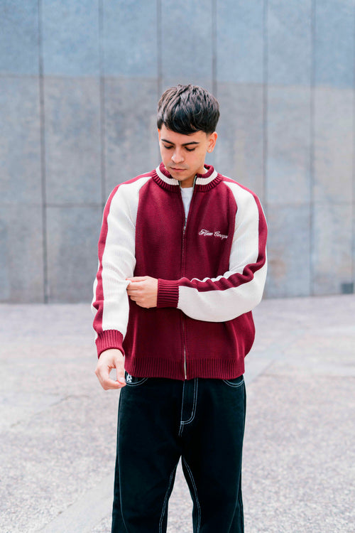 "Clubhouse" Zipper Knit Burgundy