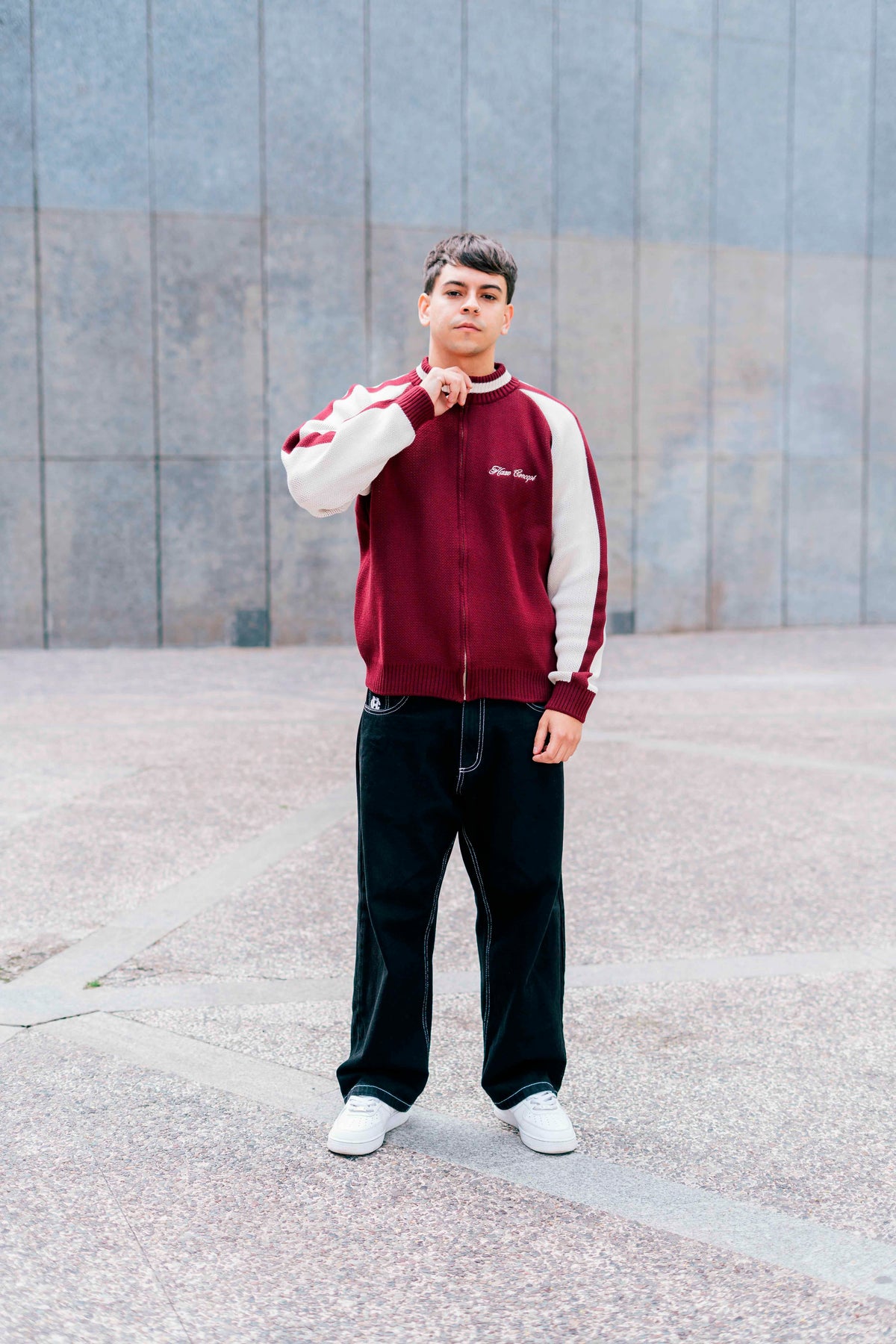 "Clubhouse" Zipper Knit Burgundy