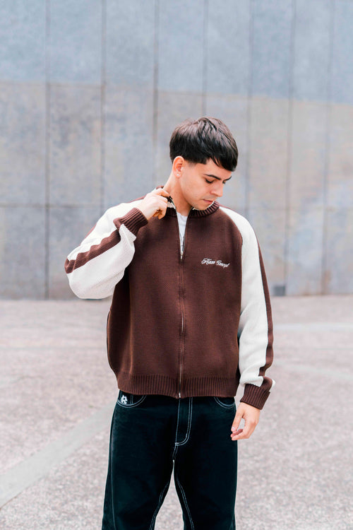 "Clubhouse" Zipper Knit Chocolate