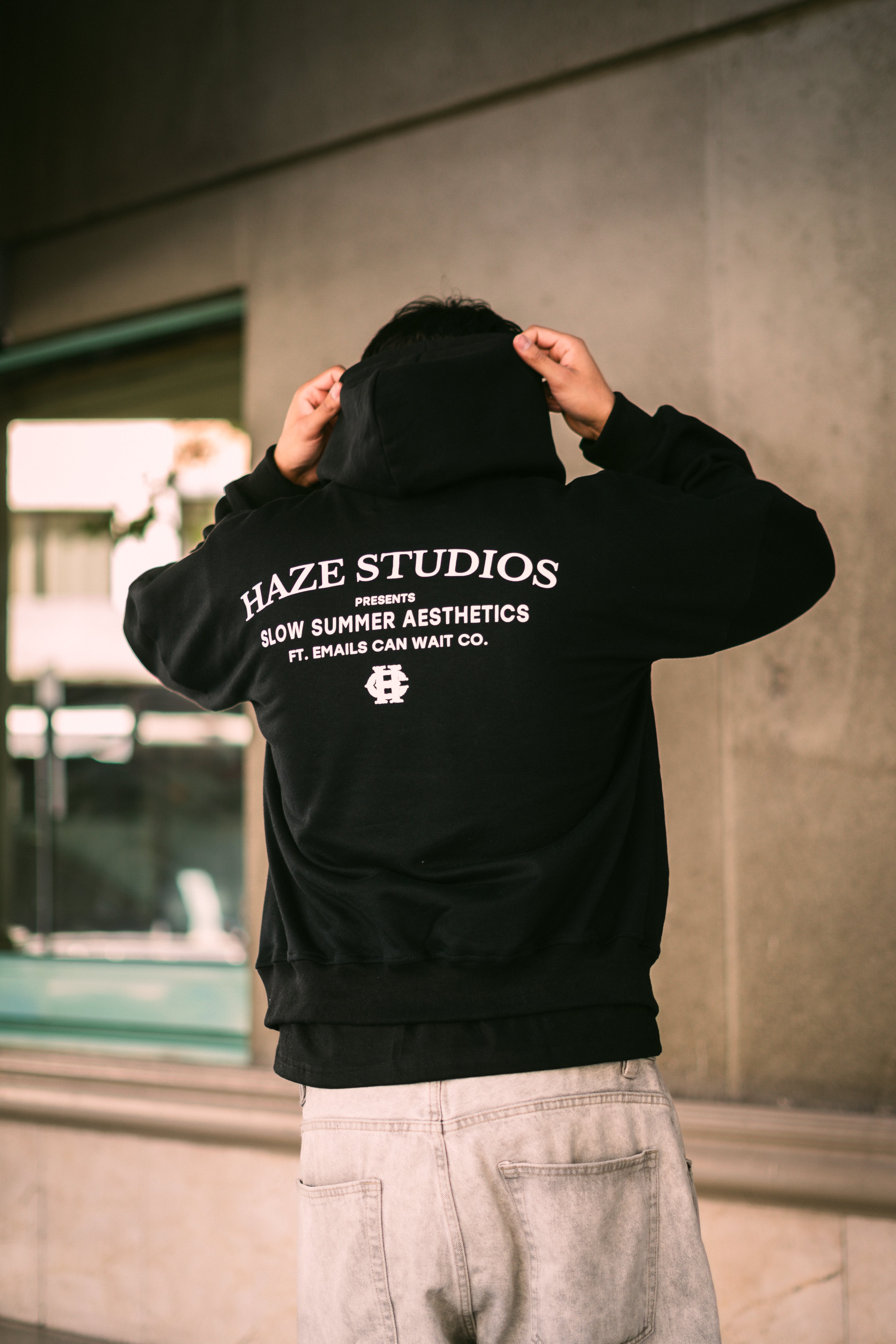 Haze Studios v2 Boxy Fit Hoodie Black