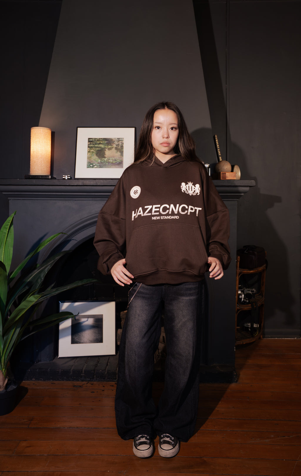 Boxy Fit Hoodie "New Standard" Chocolate