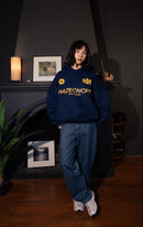 Boxy Fit Hoodie "New Standard" Navy Blue