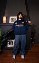 Boxy Fit Hoodie "New Standard" Navy Blue