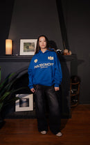 Polerón / hoodie Boxy Fit "New Standard" Azul Royal con estampado por delante