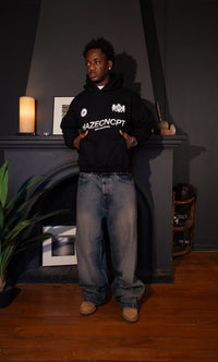 Boxy Fit Hoodie "New Standard" Black