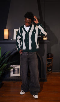 Pattern Cardigan Green