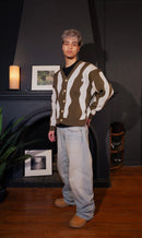 "Pattern Cardigan" Camel