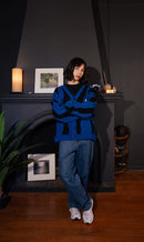 "Pattern Cardigan" Royal Blue