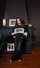 Sweater / Chaleco tejido en color verde con diseño en el frente