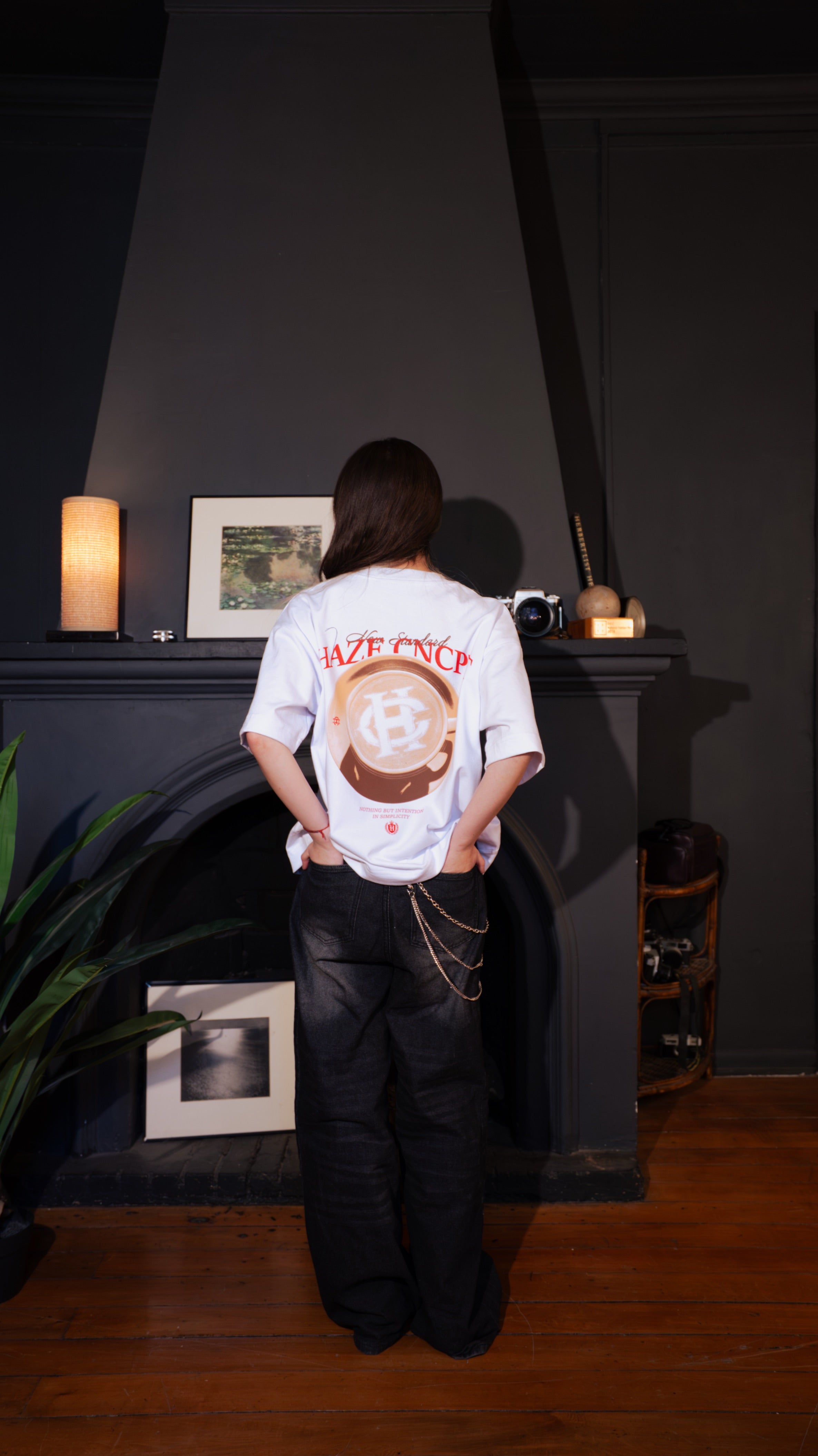 "Foam" White Boxy Fit Tee