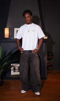 "Foam" White Boxy Fit Tee