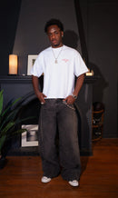 "Foam" White Boxy Fit Tee