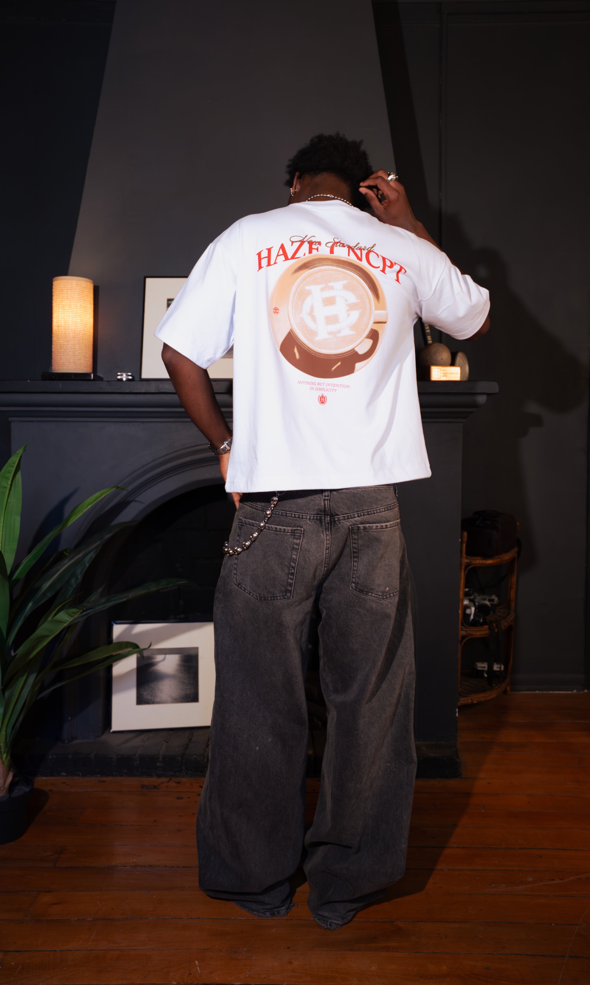 "Foam" White Boxy Fit Tee