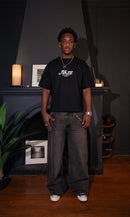 "Haze" Black Boxy Fit Tee
