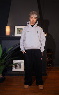 Boxy Fit Hoodie "Signature" Melange Grey